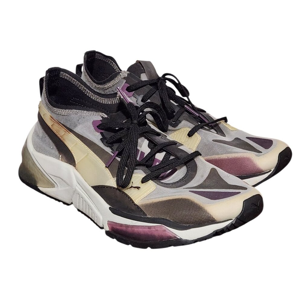 Puma LQDCELL Optic Sheer Black Violet Gray 192560-02 Men's Sneakers 10.5